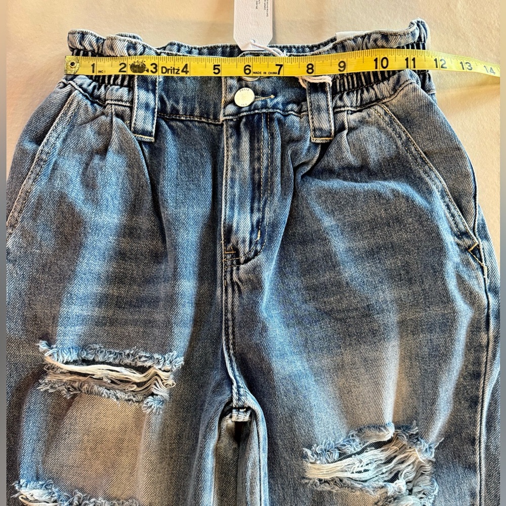 NWT PETRA153 High-Rise Paper-Bag Retro Jeans 100% Cotton (3/25) - Picture 9 of 16